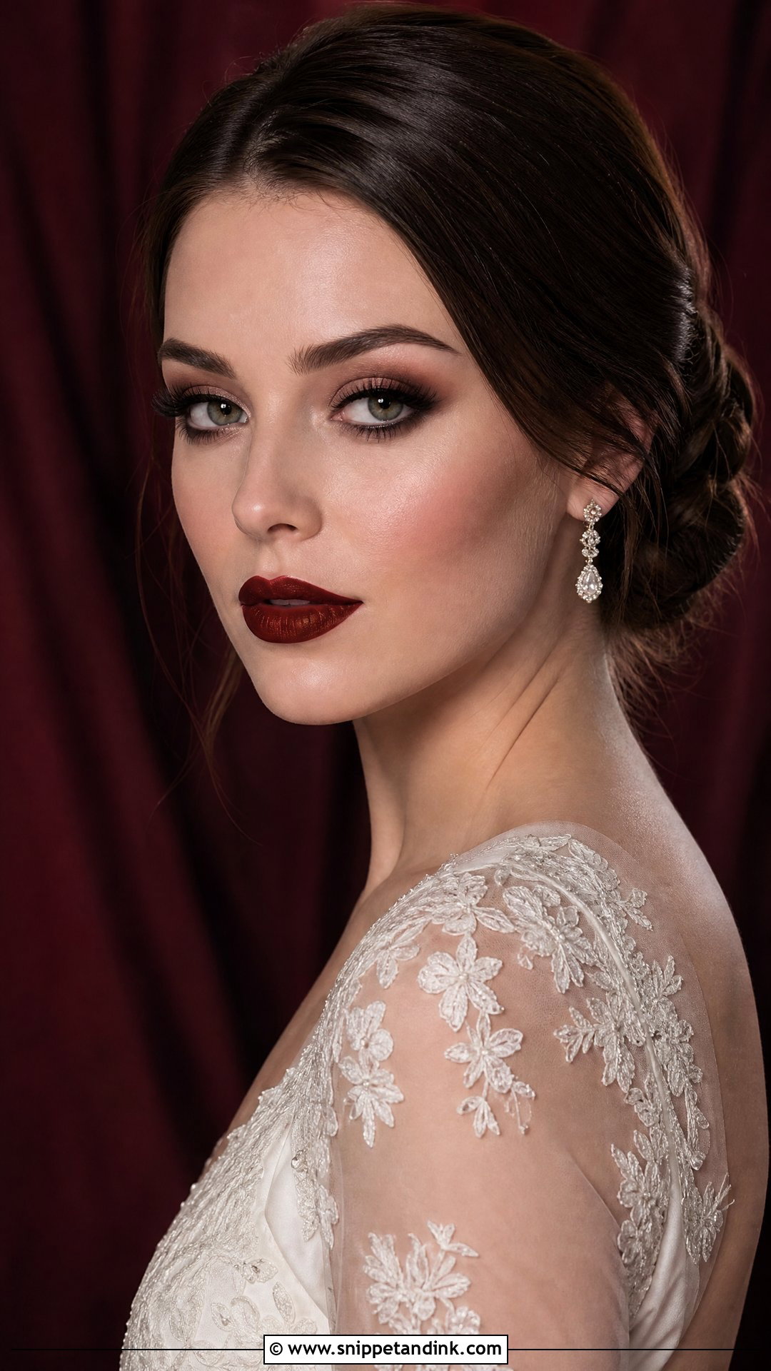 Deep Red Bridal Makeup - Snippet and Ink - 25 Bridal Makeup with Red Lips