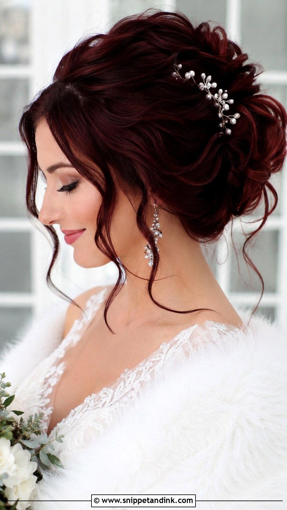 Deep Red Burgundy Bridal Hair - Snippet and Ink - 20 Bride Hair Color Ideas