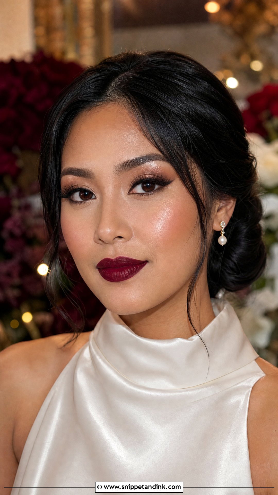 Deep Red Lip Bridal Makeup - Snippet and Ink - 20 Red Lipstick Bridal Makeup Ideas
