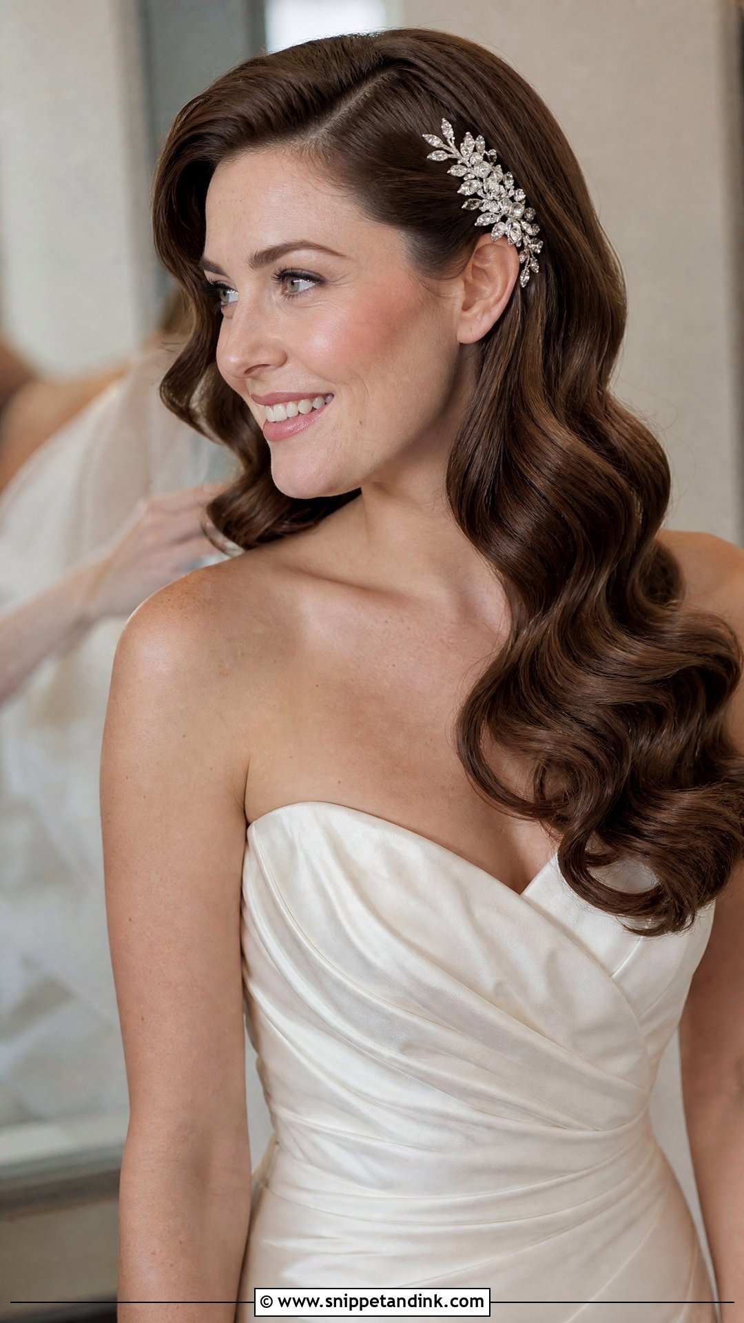 Deep Side Part Hollywood Waves - Snippet and Ink - 20 Side Part Bridal Hair Ideas