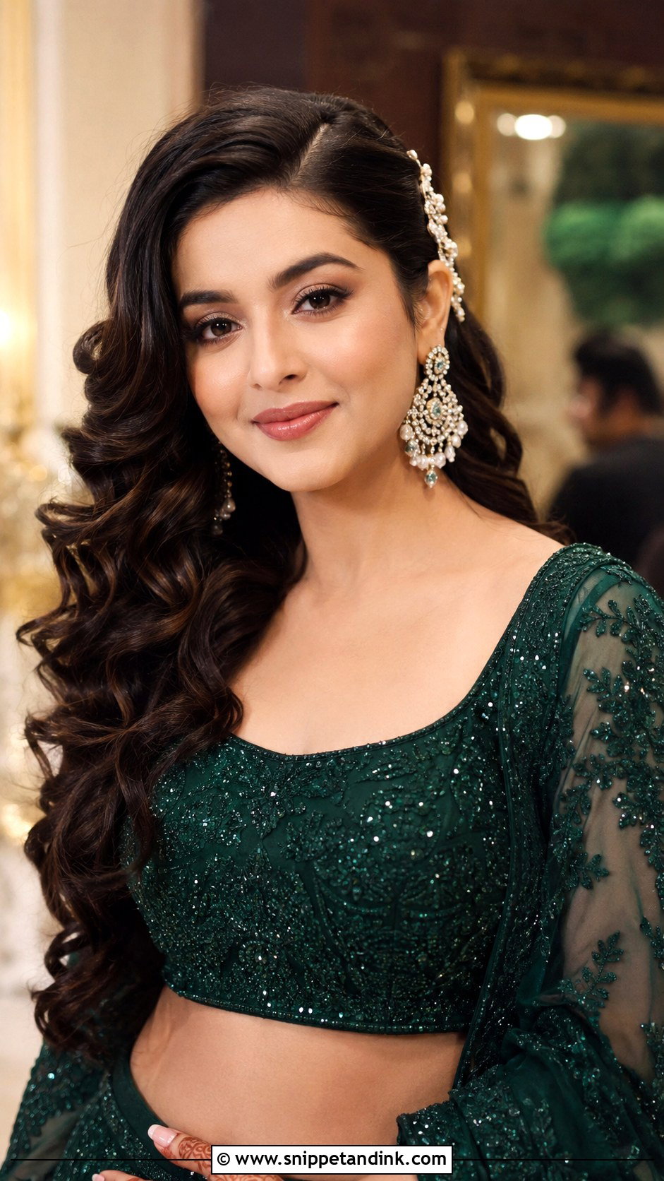 Deep Side Part Open Curls for Indian Wedding - Snippet and Ink - 25 Curls Open Hairstyles Indian Wedding