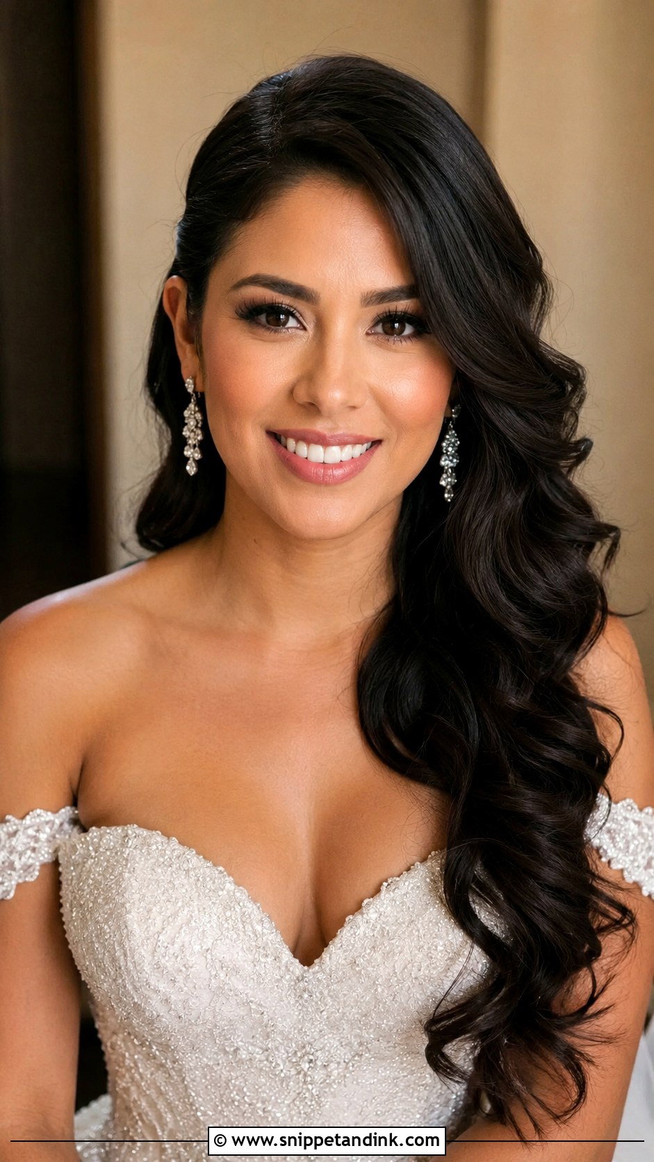 Deep Side Part Open Waves - Snippet and Ink - 25 Bridal Open Hairstyles