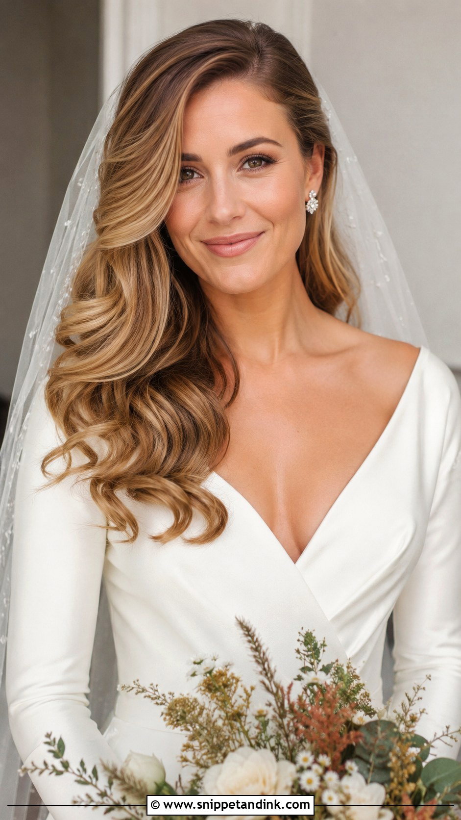 Deep Side Part Waves - Snippet and Ink - 20 Simple Bridal Hair Down Ideas