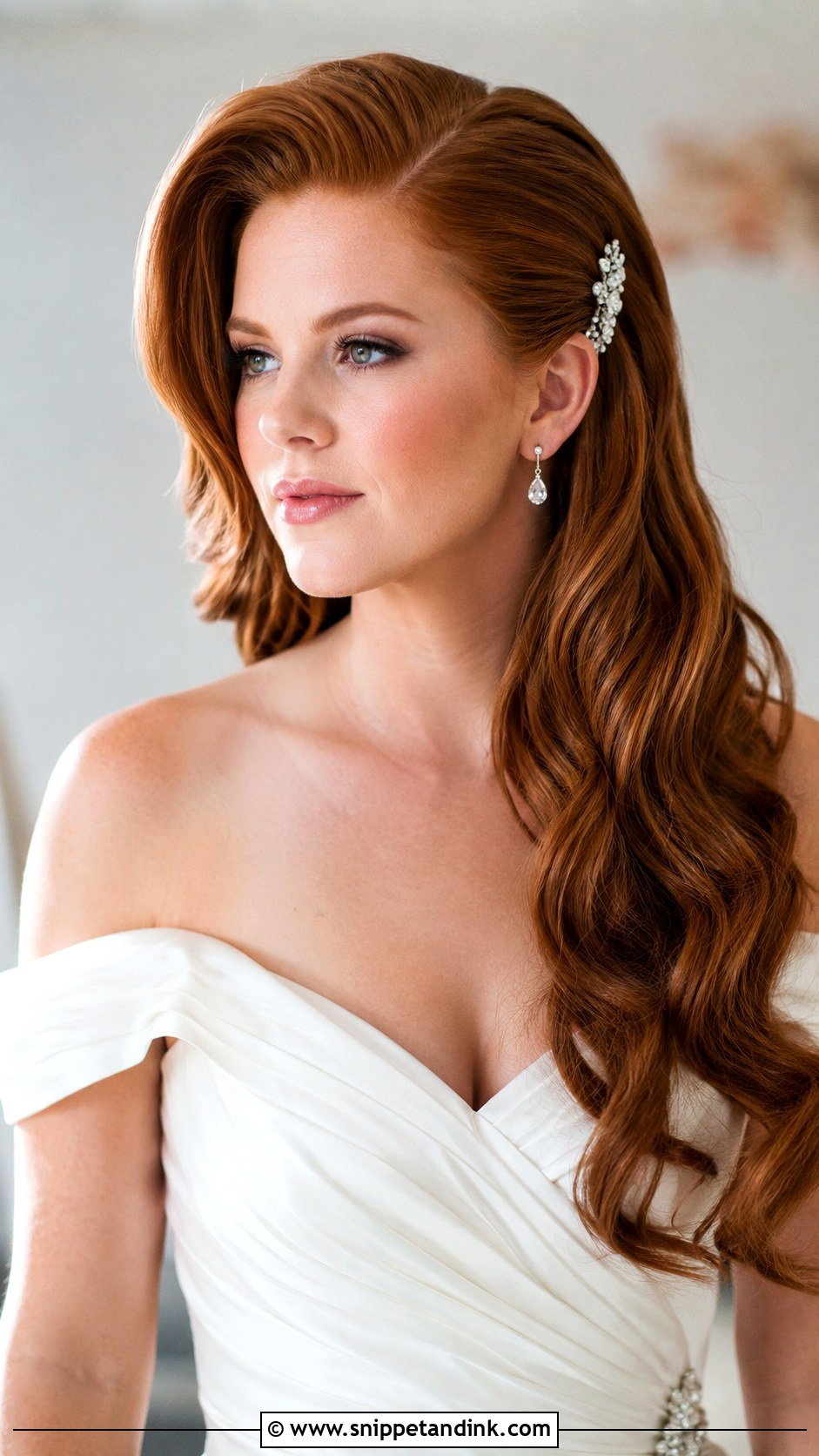 Deep Side Part Waves for Bride - Snippet and Ink - 25 Wedding Hair Waves