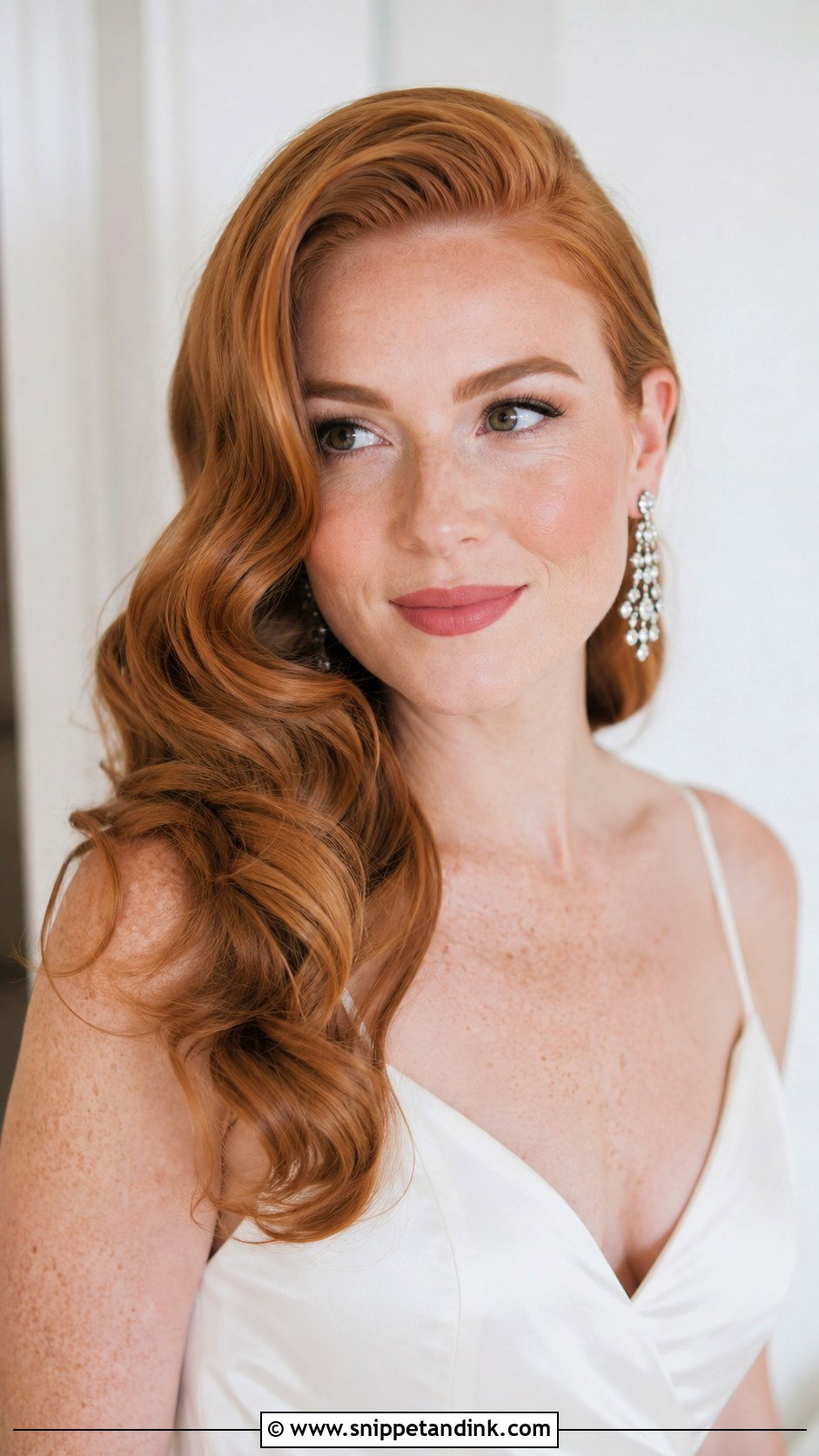 Deep Side Part Waves for Brides - Snippet and Ink - 25 Wedding Hairstyles for Long Hair Down