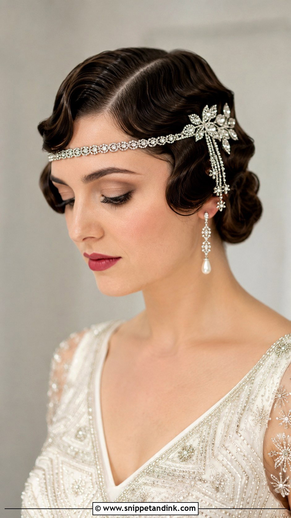 Deep Side Part With Finger Waves - Snippet and Ink - 20 Hollywood Glam Wedding Hair Ideas