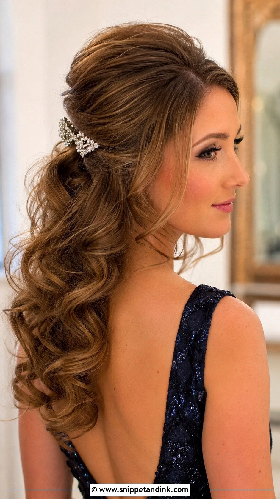 Deep Side Part With Glossy Waves - Snippet and Ink - 20 Black Tie Wedding Guest Hairstyles