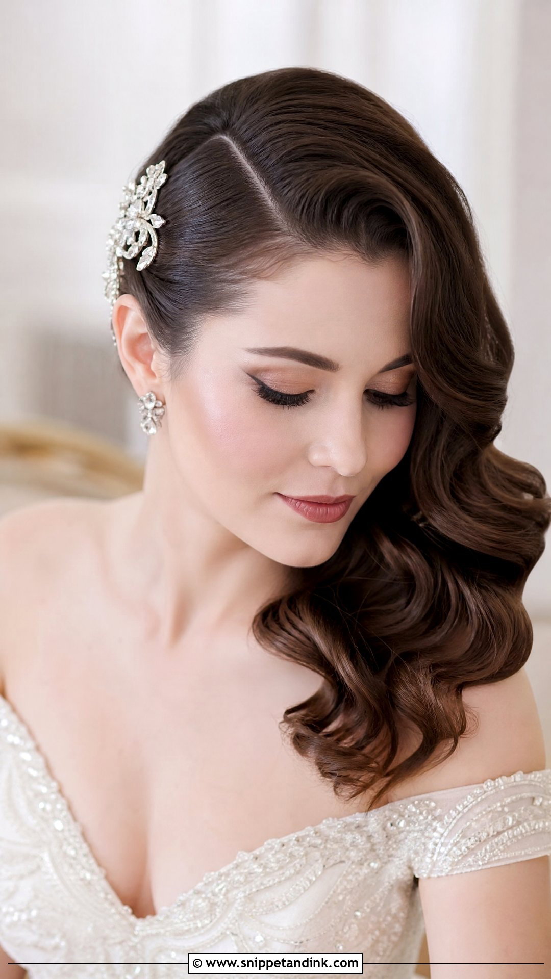 Deep Side Part for Wedding - Snippet and Ink - 20 Front Hairstyles for Wedding