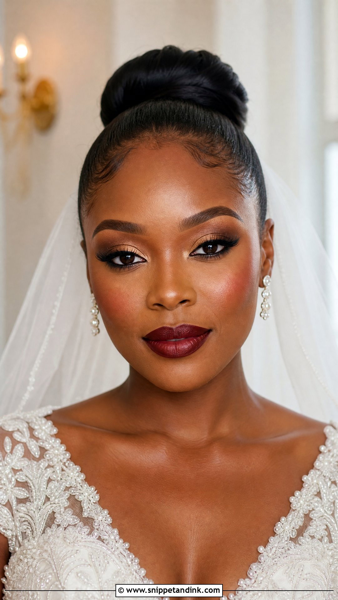 Deep Skin Bridal Makeup Red Lips - Snippet and Ink - 30 Bridal Makeup Red Lips