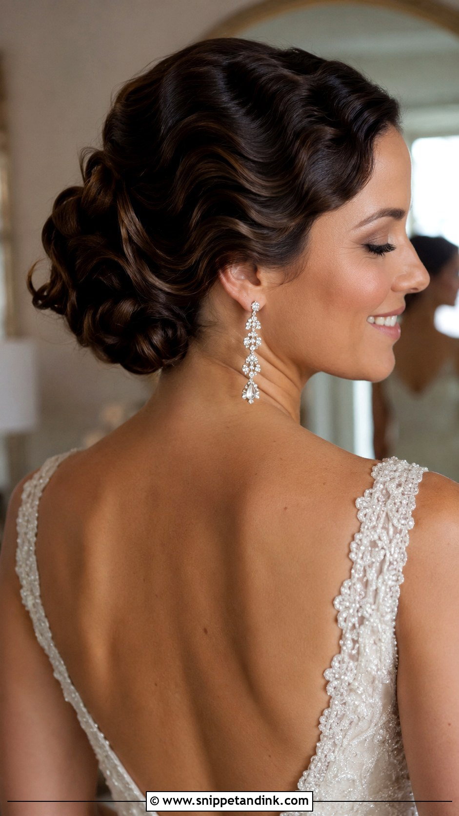 Deep Wave Bridal Updo - Snippet and Ink - 20 Hollywood Glam Bridal Hair Ideas