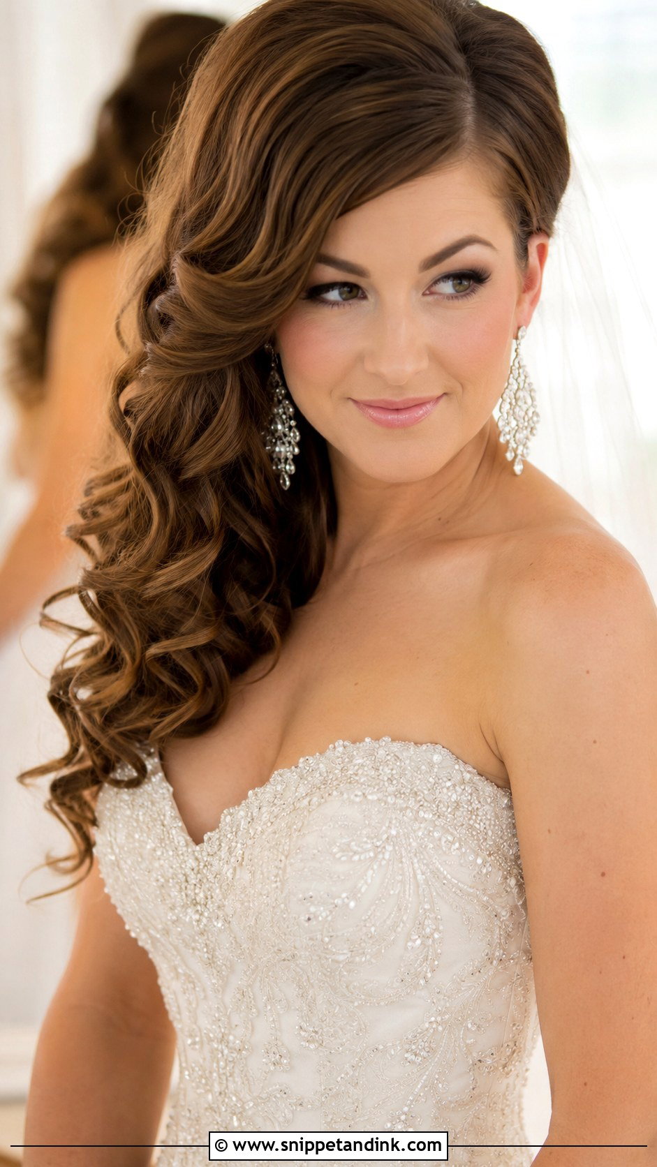 Defined Curls With Deep Side Part - Snippet and Ink - 20 Curled Hair for Wedding Ideas