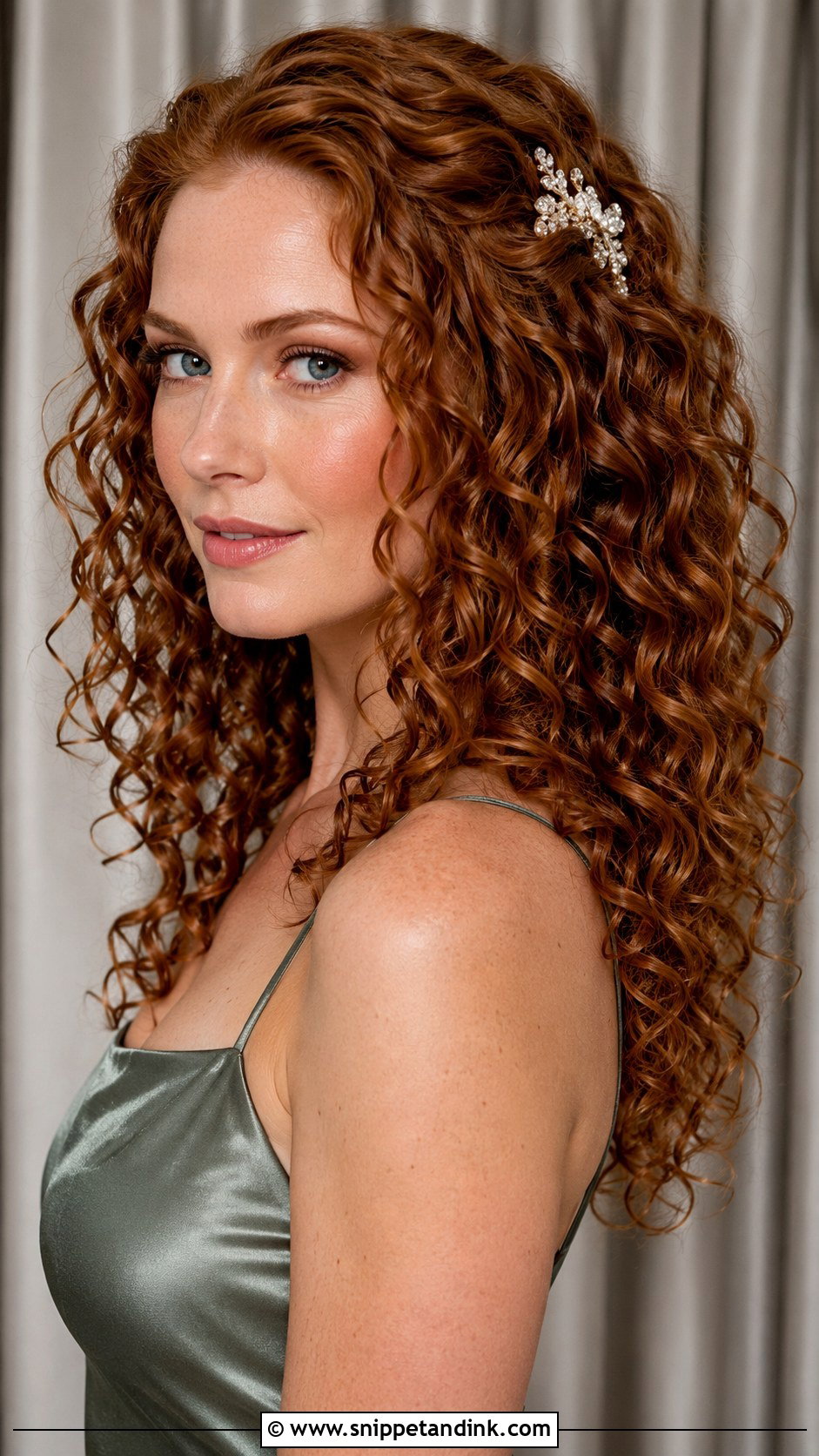 Defined Curls Worn Down - Snippet and Ink - 25 Curly Hair Wedding Guest Styles