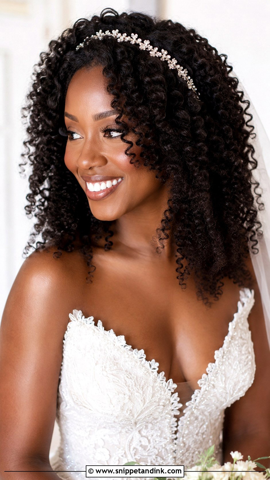 Defined Ringlets Worn Down - Snippet and Ink - 30 Curly Hair Wedding Styles