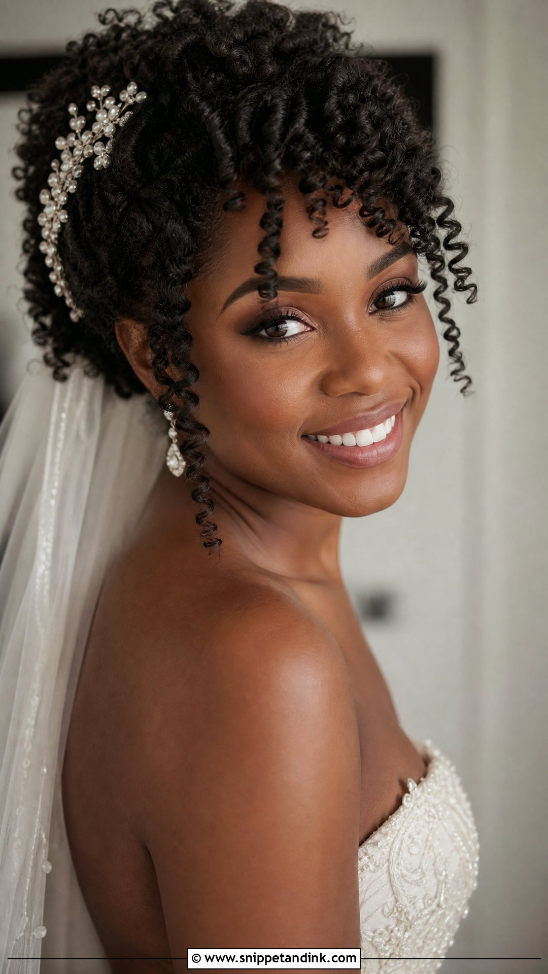 Defined Spiral Curls for Natural Hair - Snippet and Ink - 20 Bridal Curls Down