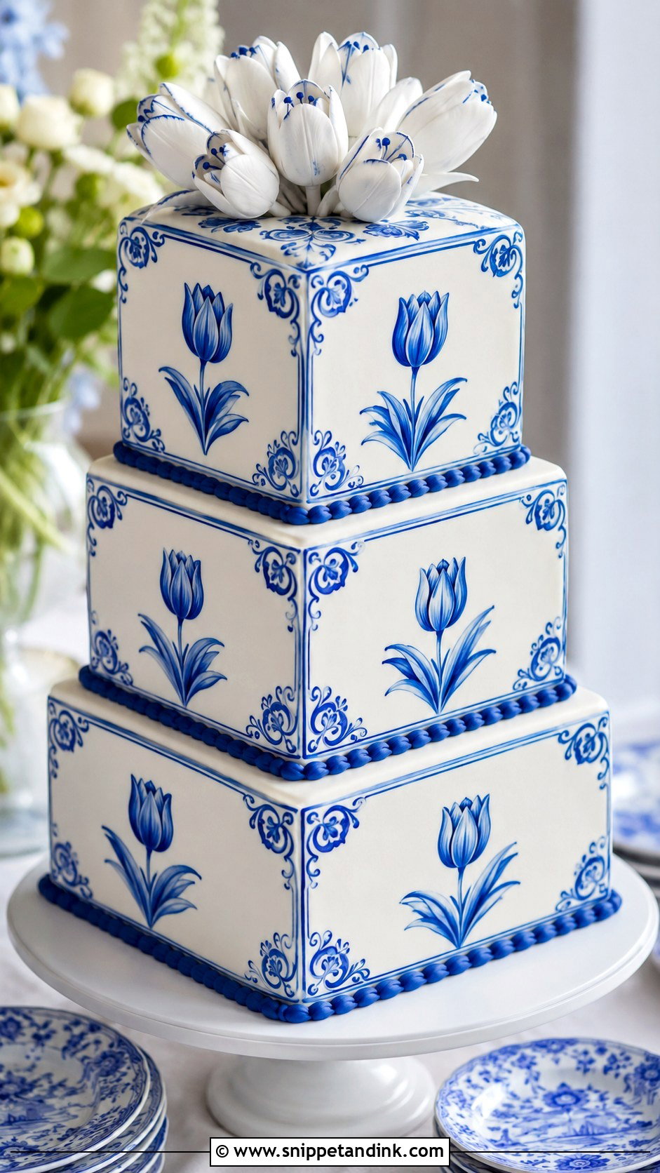 Delft Blue Wedding Cake - Snippet and Ink - 20 Porcelain Cake Ideas for Wedding