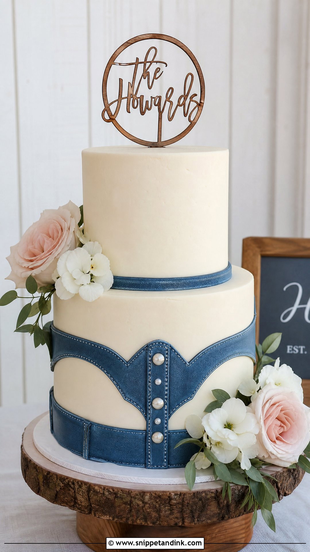 Denim Western Wedding Cake - Snippet and Ink - 20 Western Wedding Cake Ideas