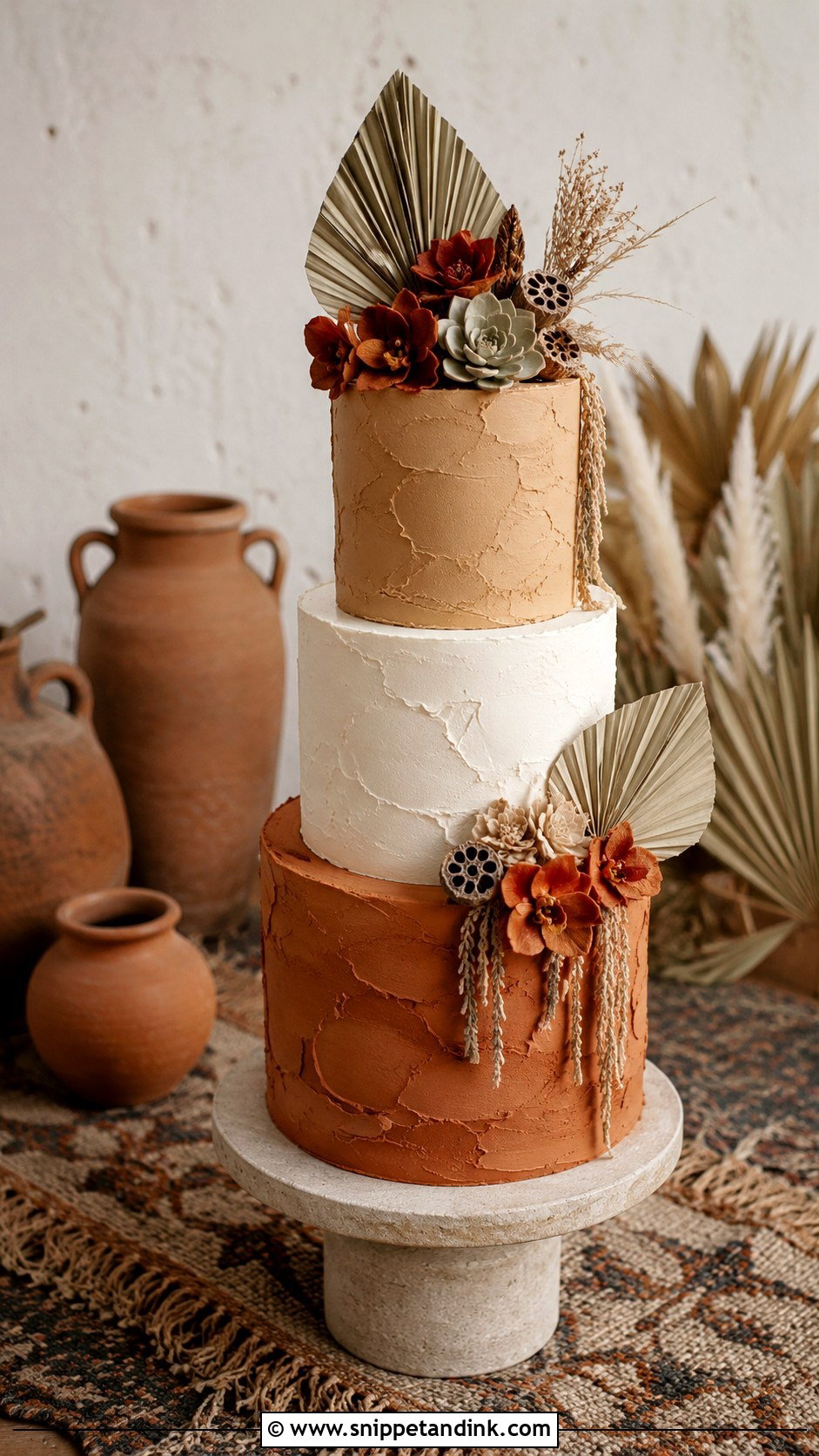 Desert Boho Wedding Cake - Snippet and Ink - 20 Bohemian Cake Ideas for Wedding