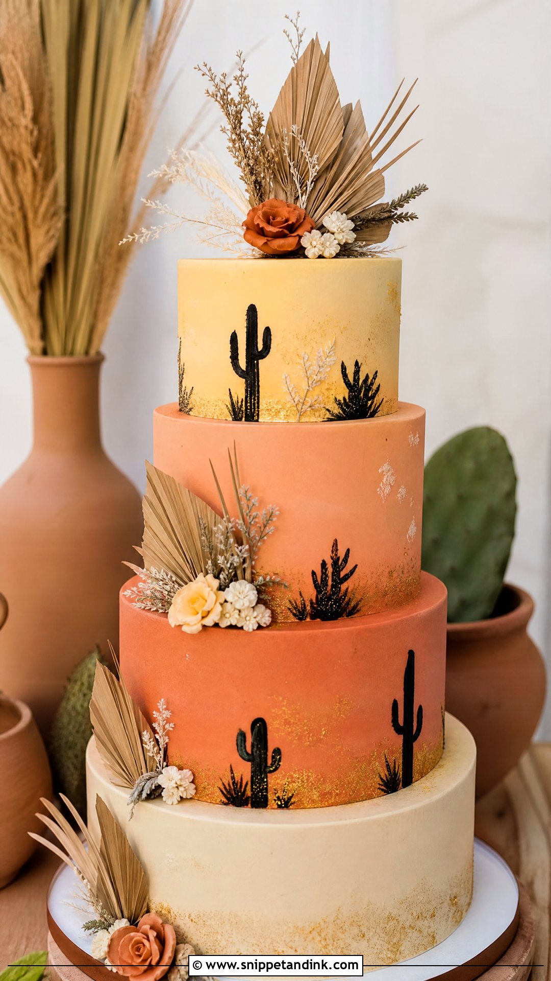 Desert Sunset Wedding Cake - Snippet and Ink - 20 Western Wedding Cake Ideas