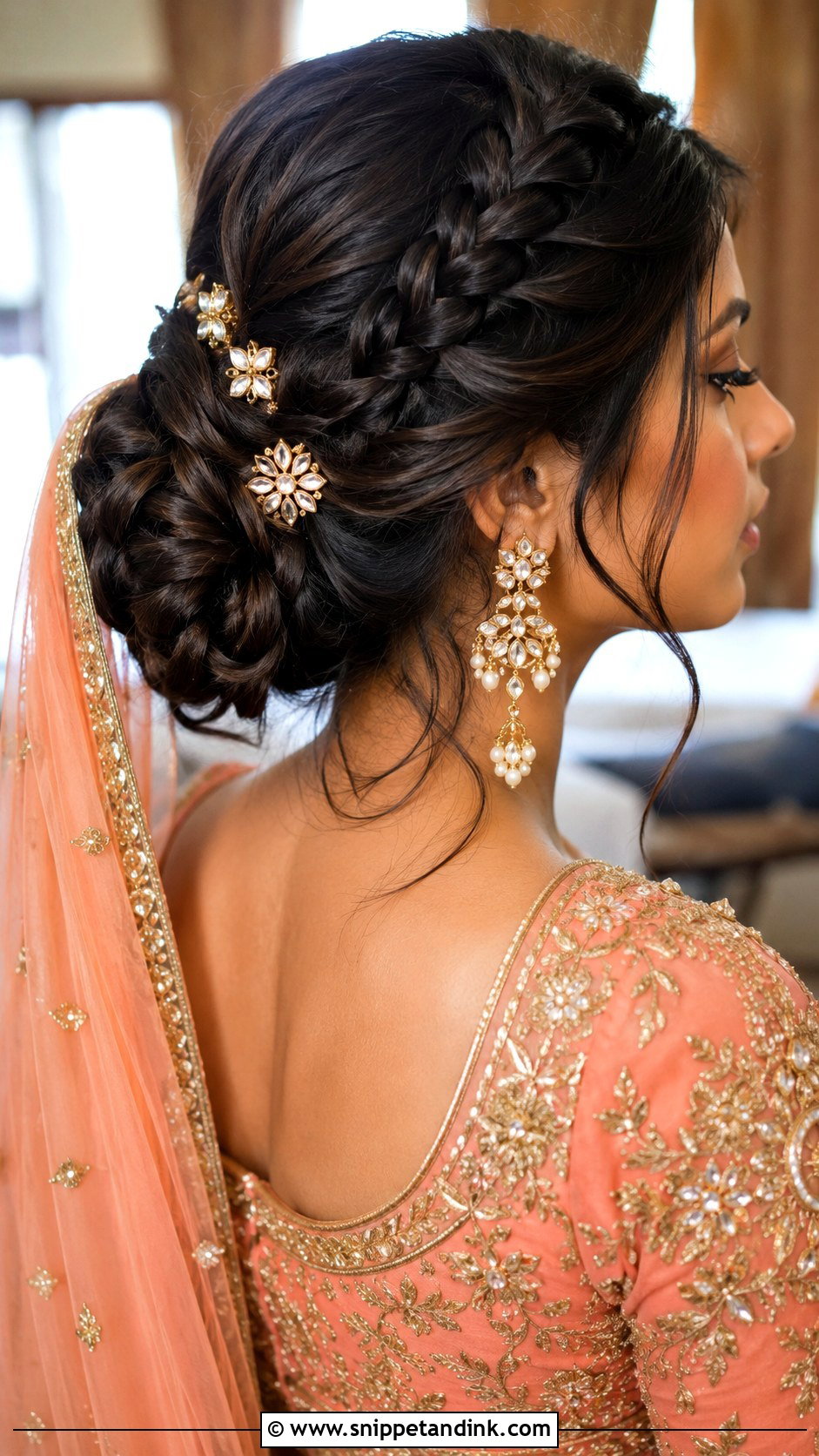 Desi Wedding Braided Bun - Snippet and Ink - 15 Hair Styles for Desi Wedding