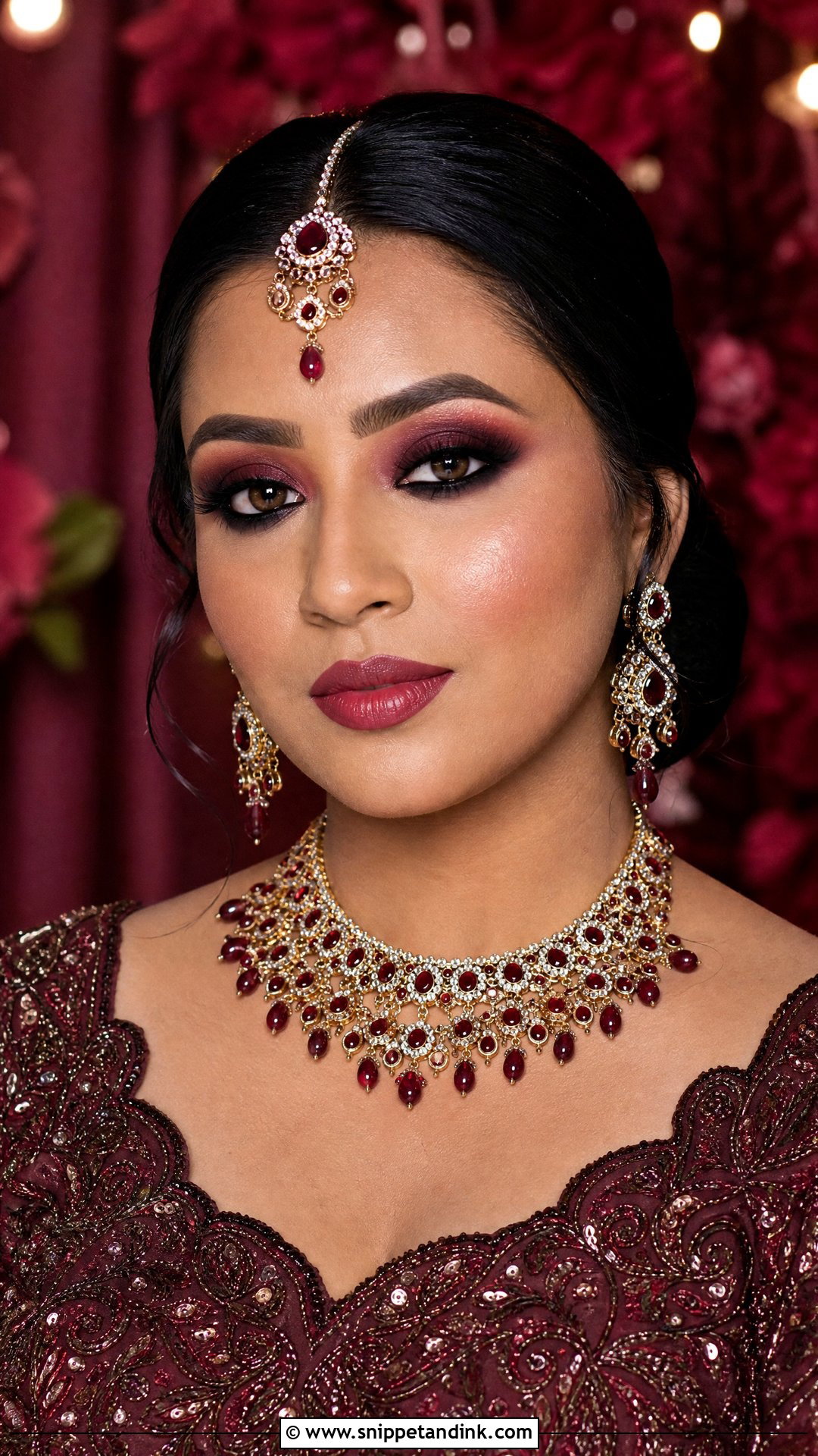 Desi Wedding Burgundy Makeup - Snippet and Ink - 25 Desi Wedding Makeup Ideas