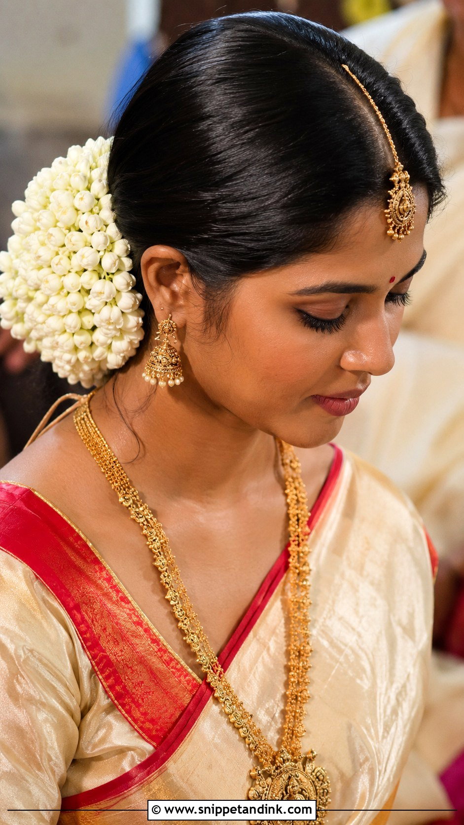 Desi Wedding Gajra Bun - Snippet and Ink - 15 Hair Styles for Desi Wedding