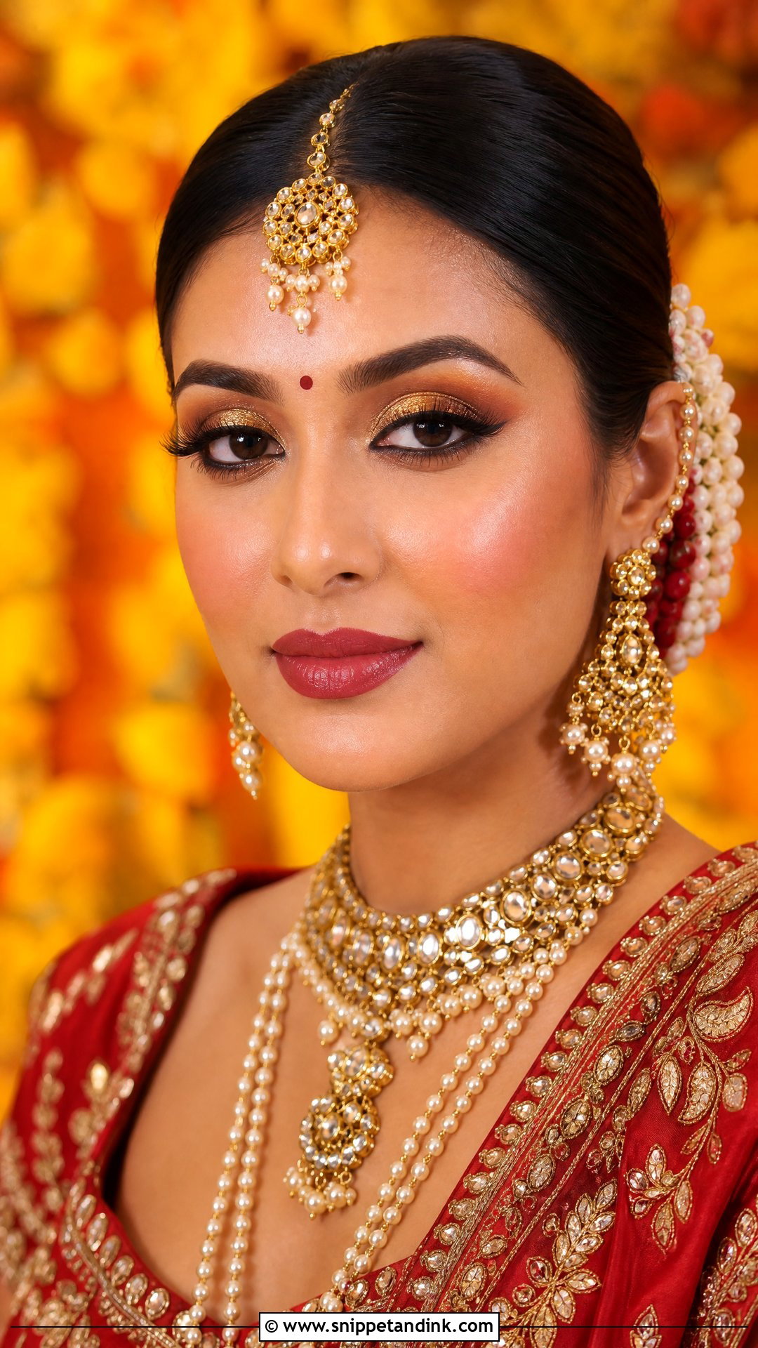 Desi Wedding Gold Bridal Makeup - Snippet and Ink - 25 Desi Wedding Makeup Ideas