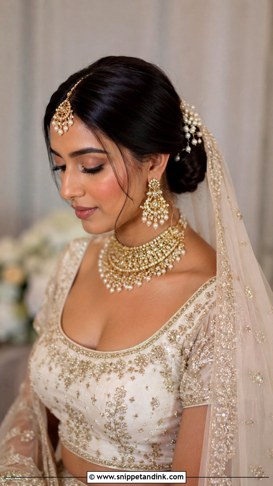 Desi Wedding Low Bun - Snippet and Ink - 15 Hair Styles for Desi Wedding
