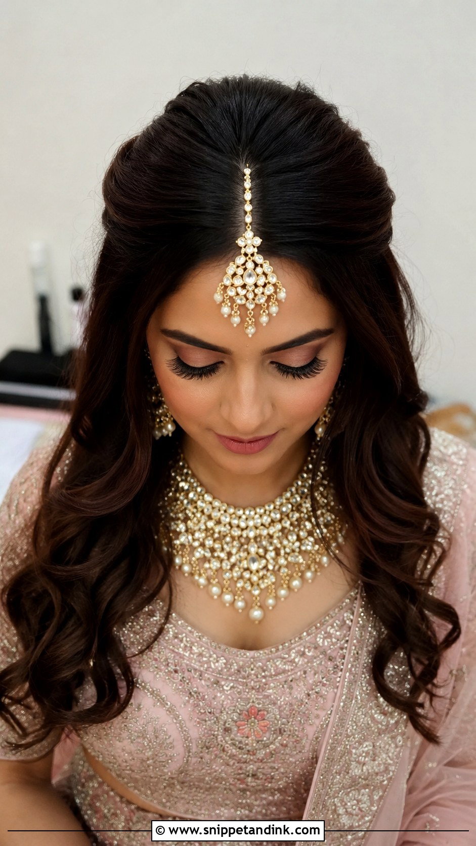 Desi Wedding Maang Tikka Hair - Snippet and Ink - 15 Hair Styles for Desi Wedding