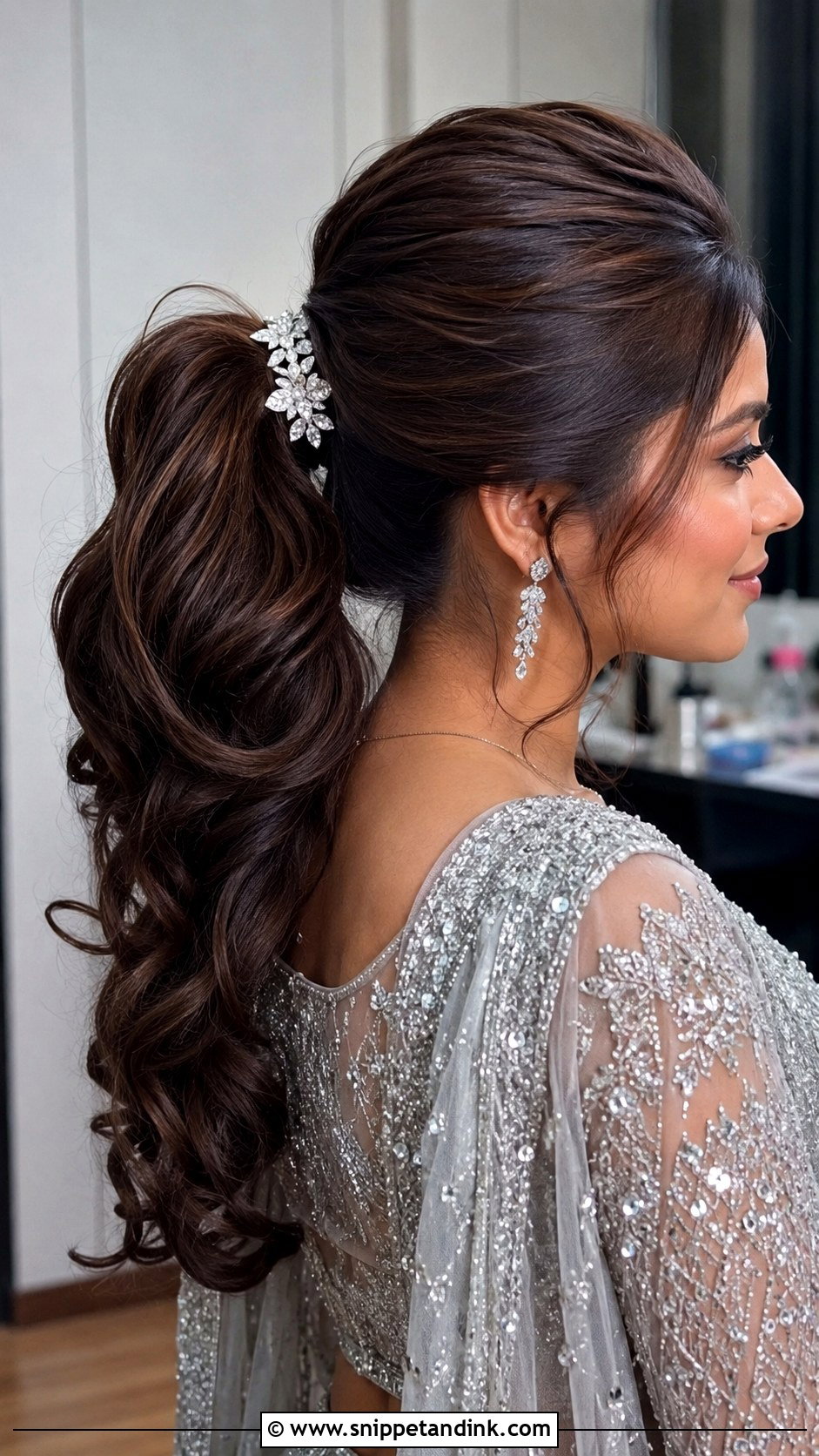 Desi Wedding Ponytail - Snippet and Ink - 15 Hair Styles for Desi Wedding