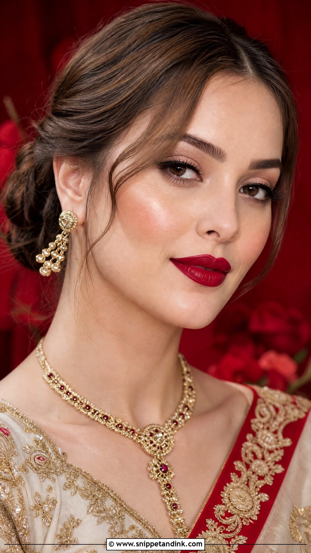Desi Wedding Red Lip Makeup - Snippet and Ink - 25 Desi Wedding Makeup Ideas
