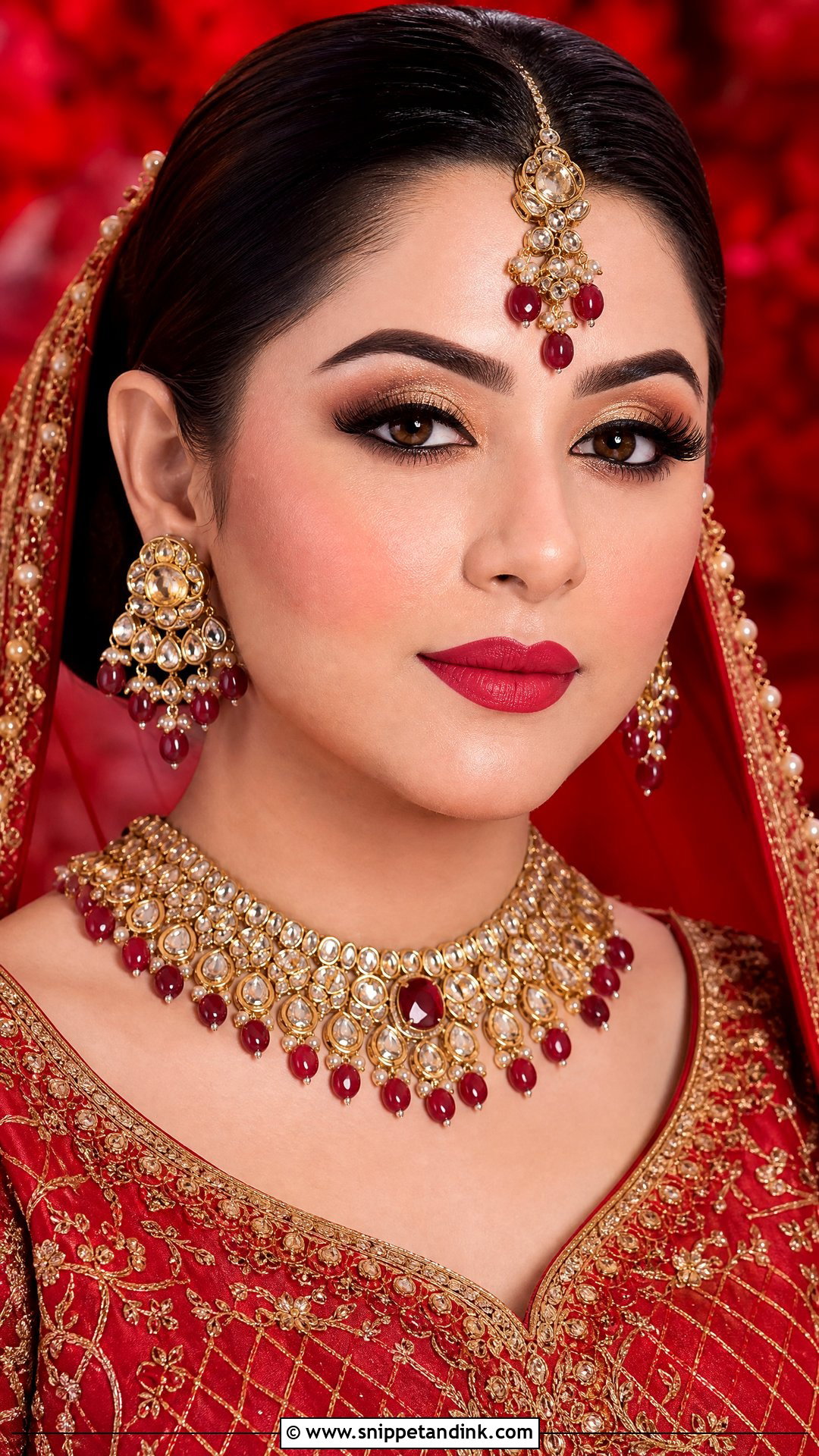 Desi Wedding Red Outfit Makeup - Snippet and Ink - 25 Desi Wedding Makeup Ideas