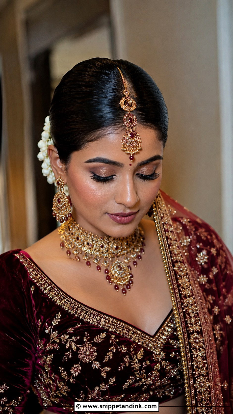 Desi Wedding Sleek Bun - Snippet and Ink - 15 Hair Styles for Desi Wedding
