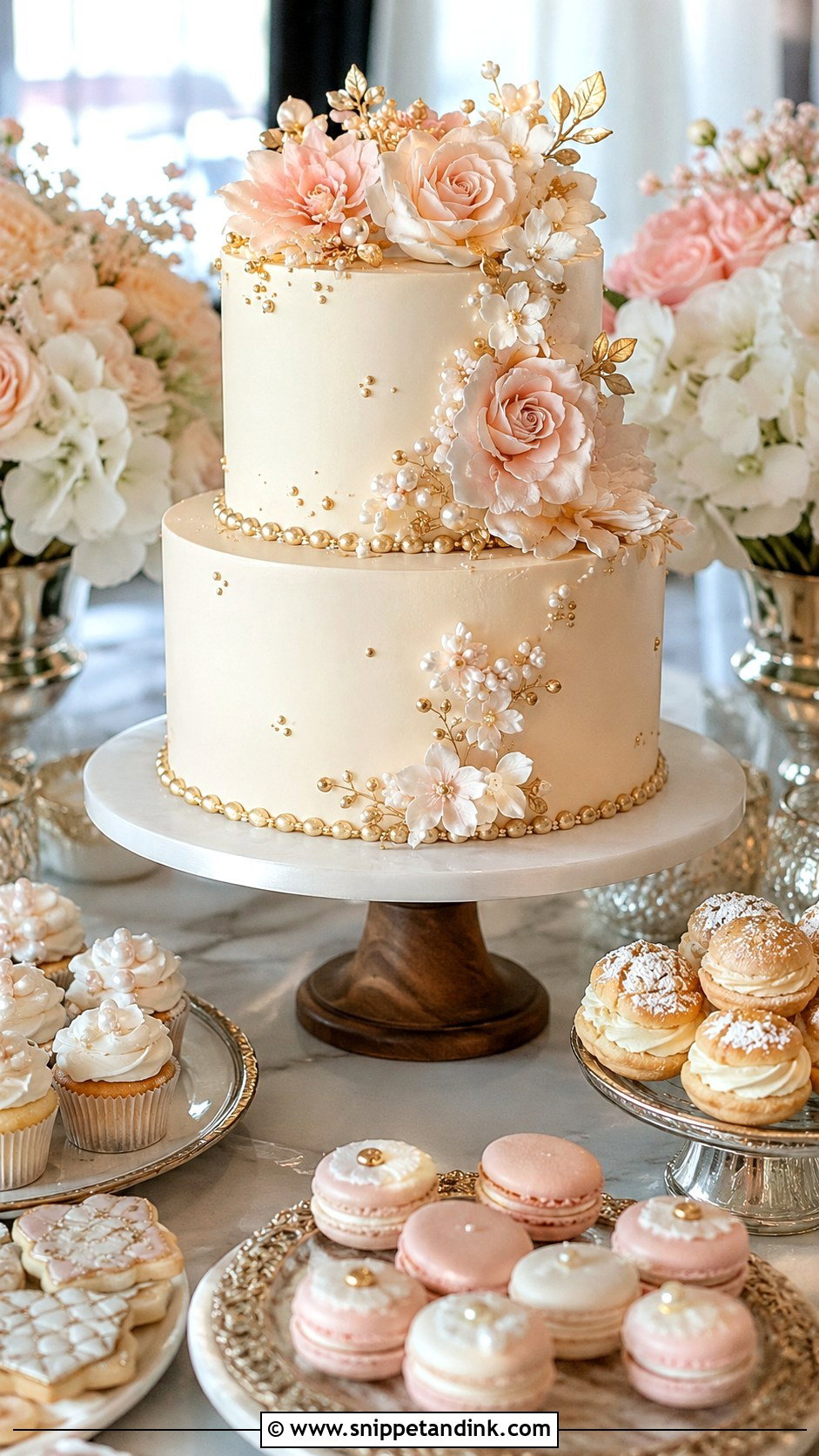 Dessert Table Centerpiece Cake - Snippet and Ink - 25 Let Them Eat Cake Bachelorette Ideas for Wedding