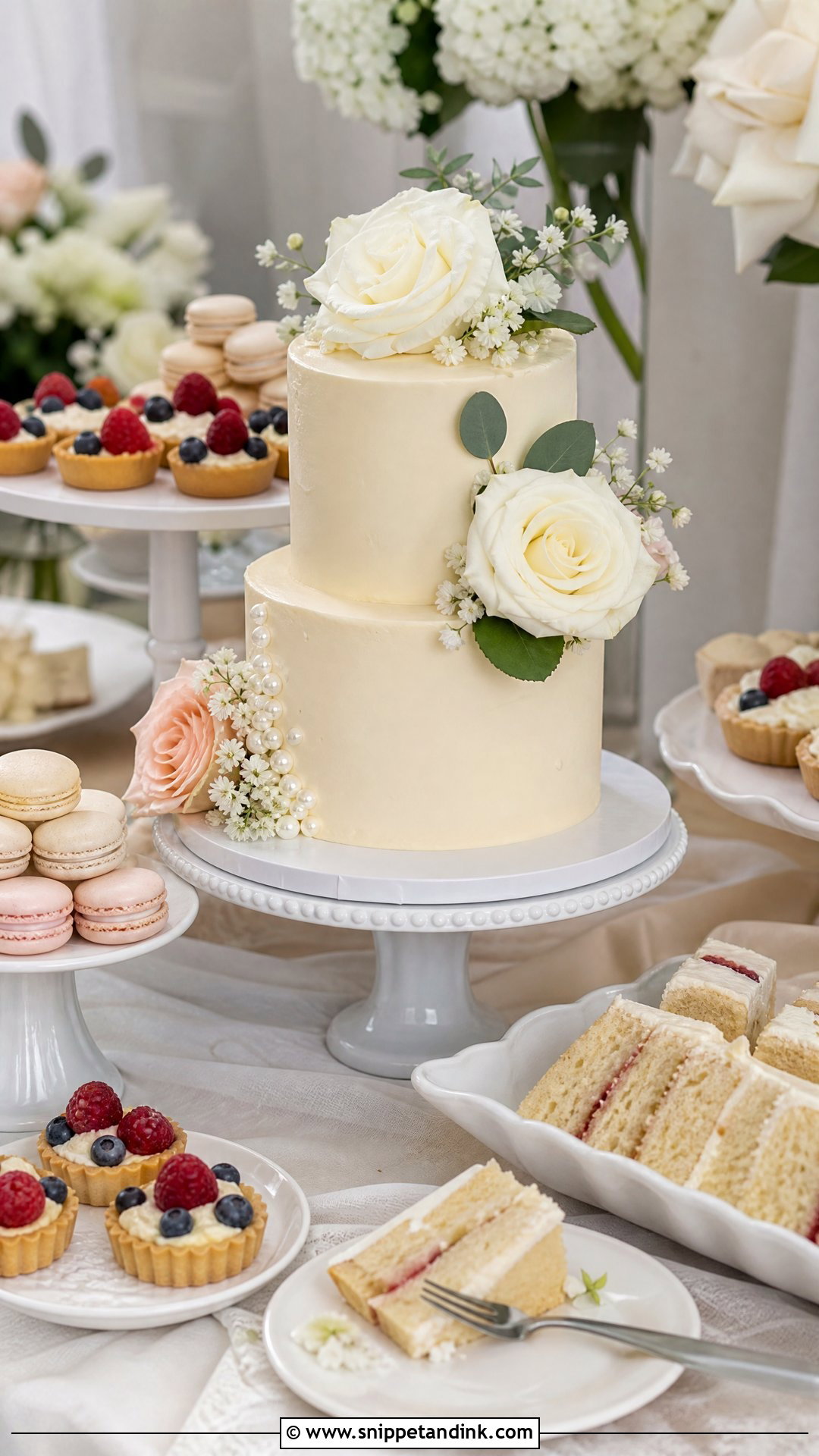 Dessert Table Wedding Cake - Snippet and Ink - 20 Wedding Cake 2025