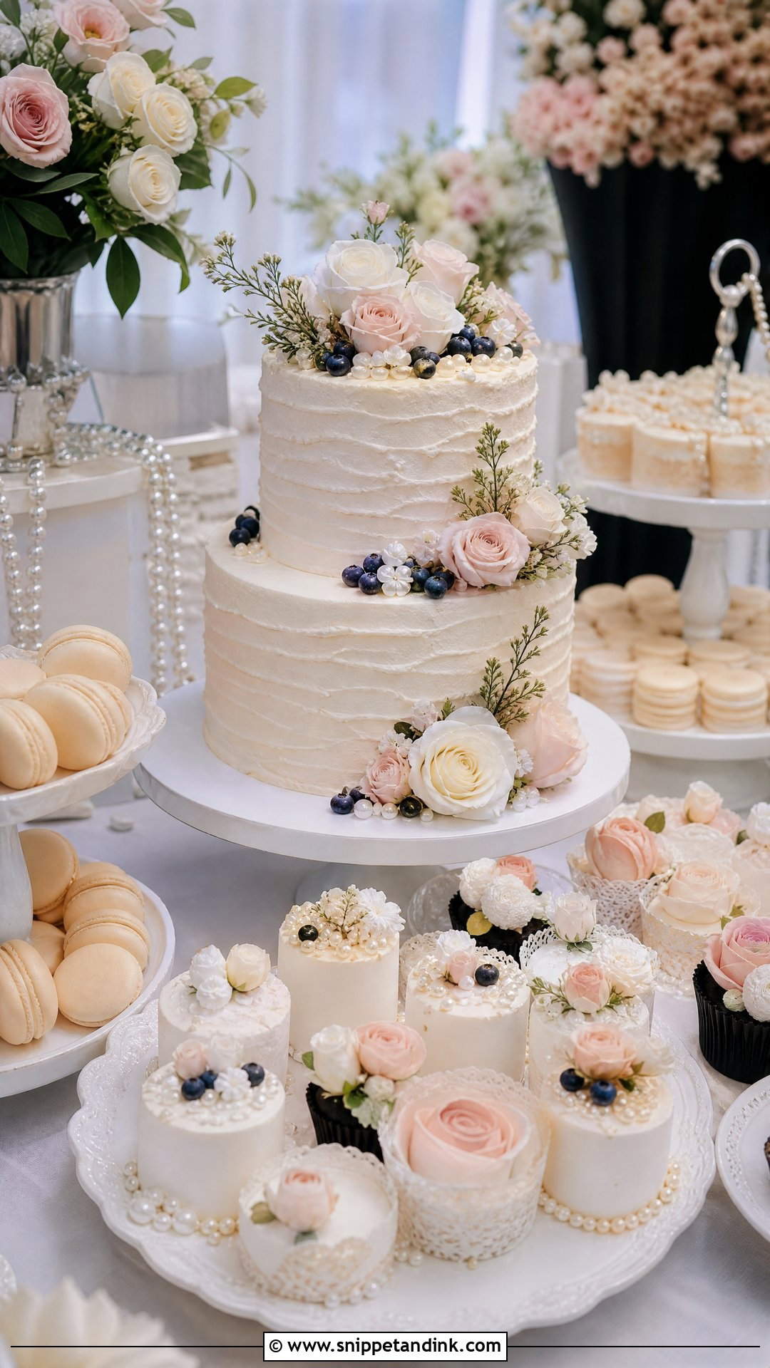 Dessert Table Wedding Cake - Snippet and Ink - 30 Aesthetic Cake Inspo Ideas for Wedding