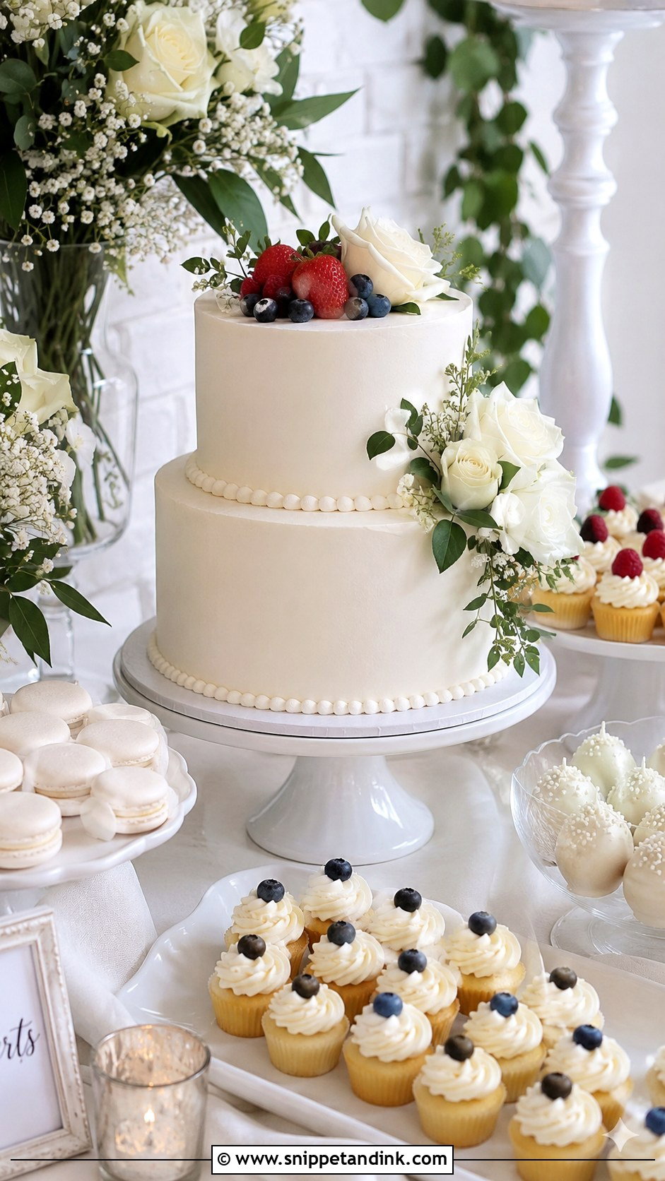 Dessert Table Wedding Cake - Snippet and Ink - 20 Gorgeous Wedding Cake Ideas