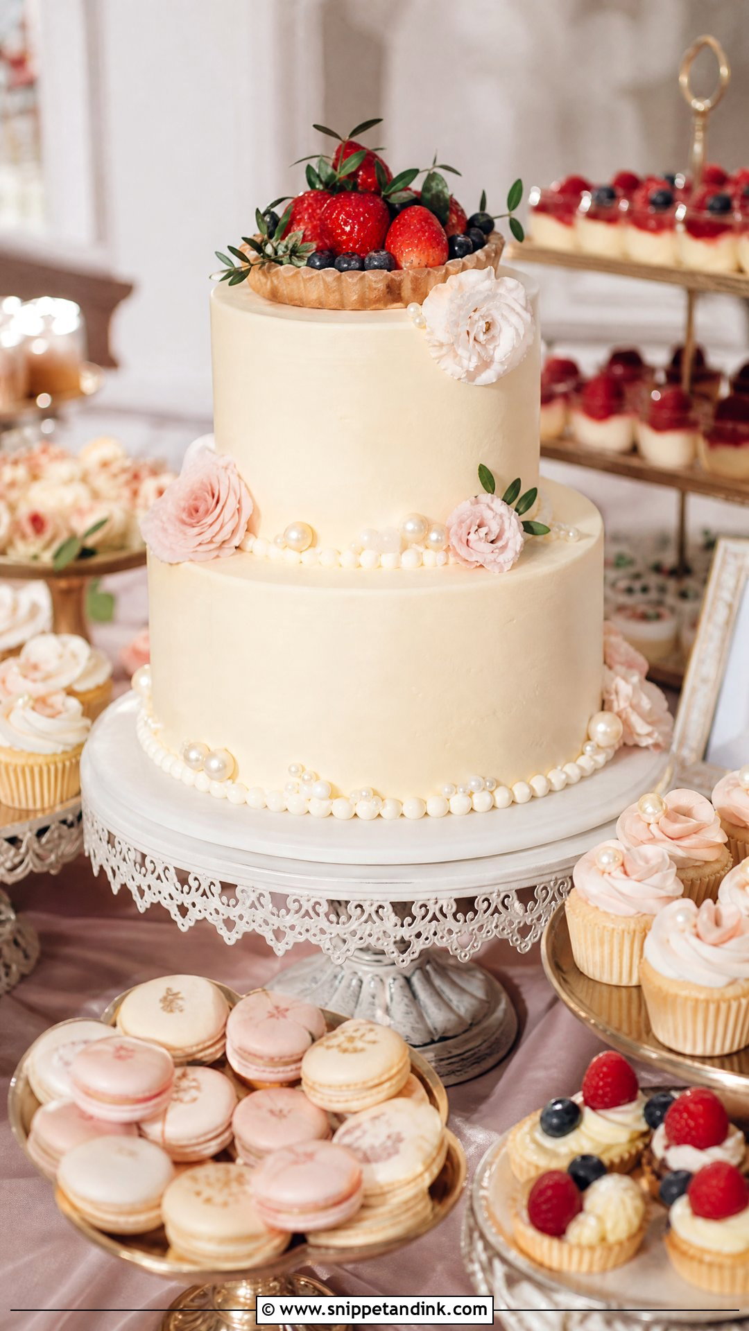 Dessert Table Wedding Cake - Snippet and Ink - 30 Wedding Cake Ideas