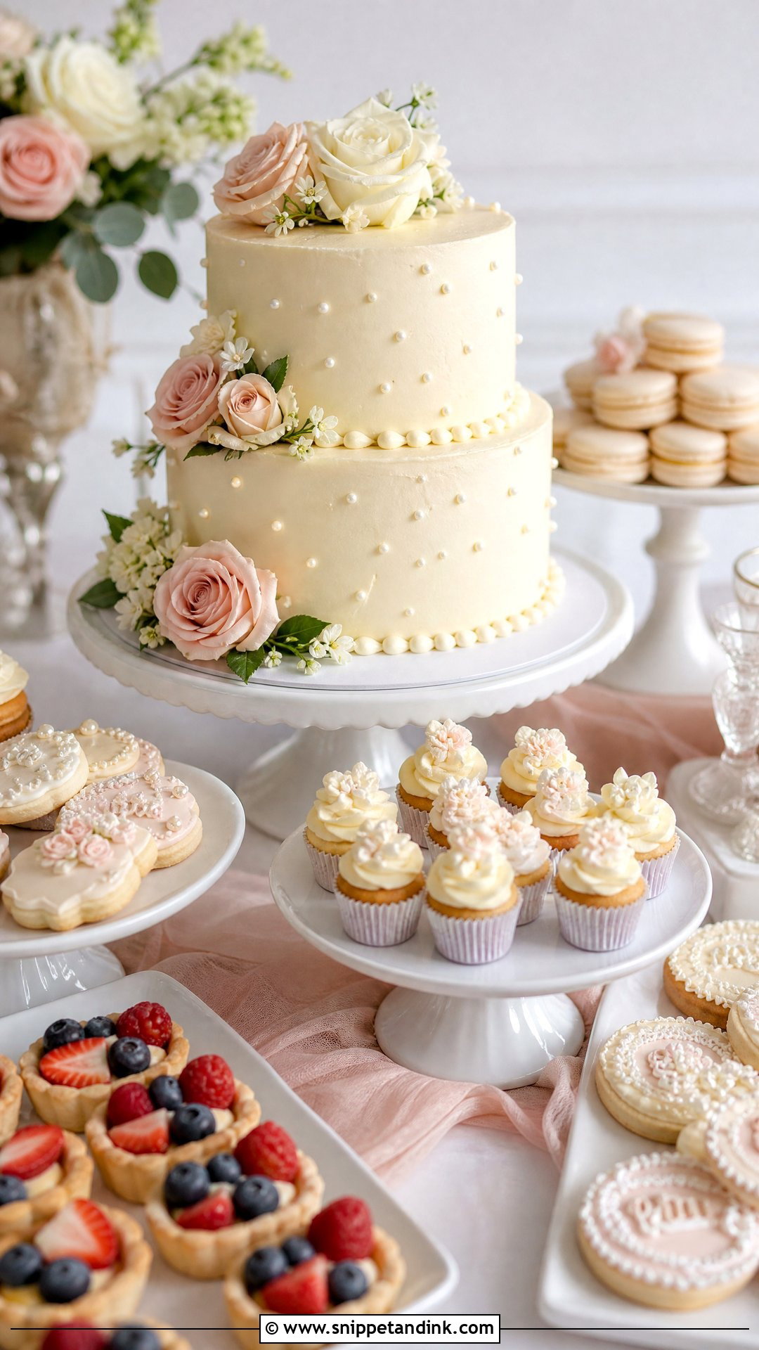 Dessert Table Wedding Cake - Snippet and Ink - 20 Trendy Wedding Cake Ideas