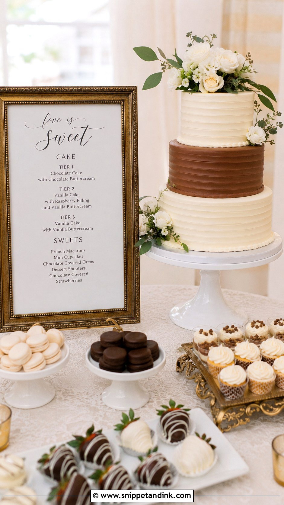 Dessert Table Wedding Cake Flavor Sign - Snippet and Ink - 20 Wedding Cake Flavour Sign Ideas