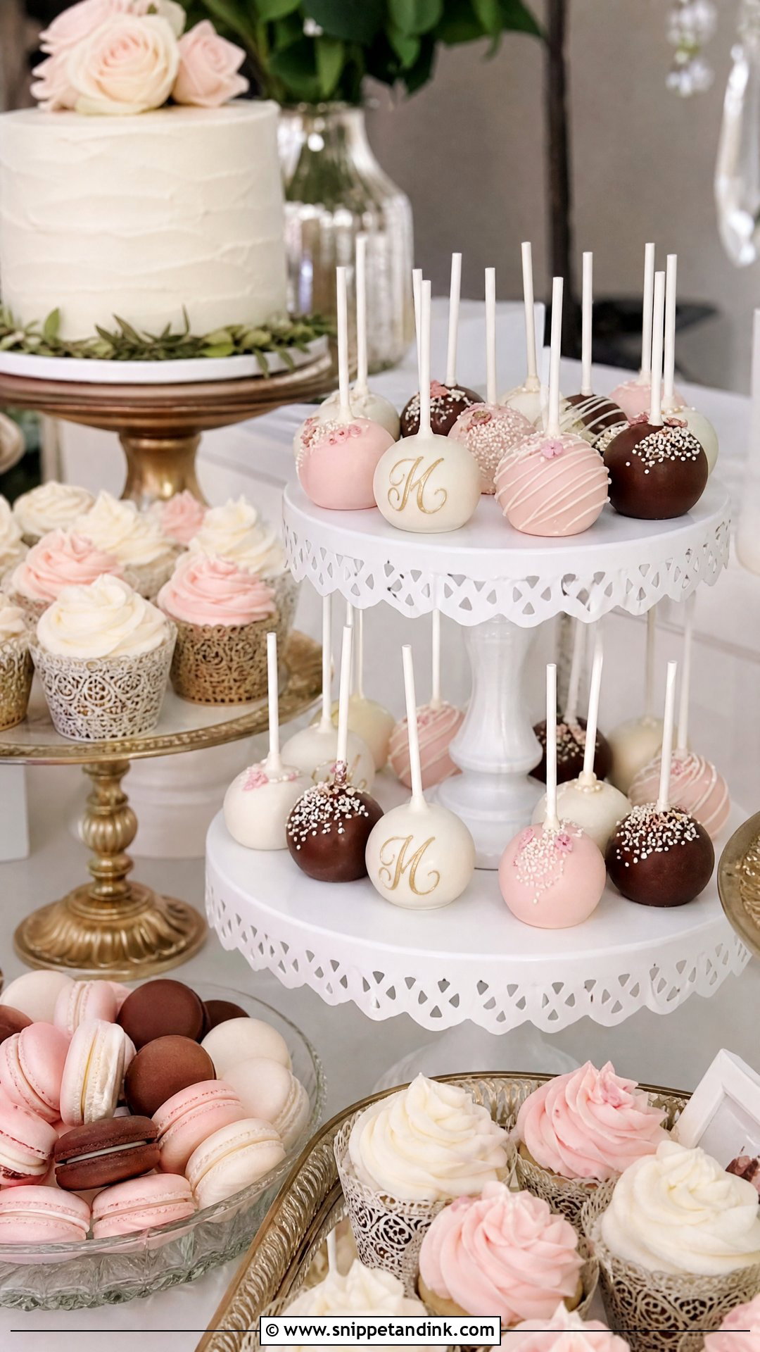 Dessert Table Wedding Cake Pops - Snippet and Ink - 20 Wedding Cake Pops