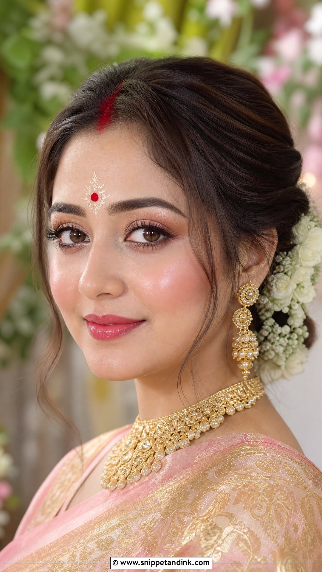 Dewy Bengali Bridal Makeup - Snippet and Ink - 20 Bengali Bridal Makeup Ideas