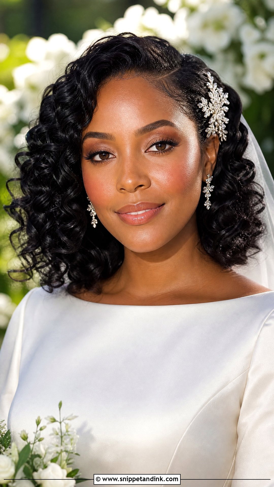 Dewy Black Bridal Makeup - Snippet and Ink - 30 Black Bridal Makeup Ideas