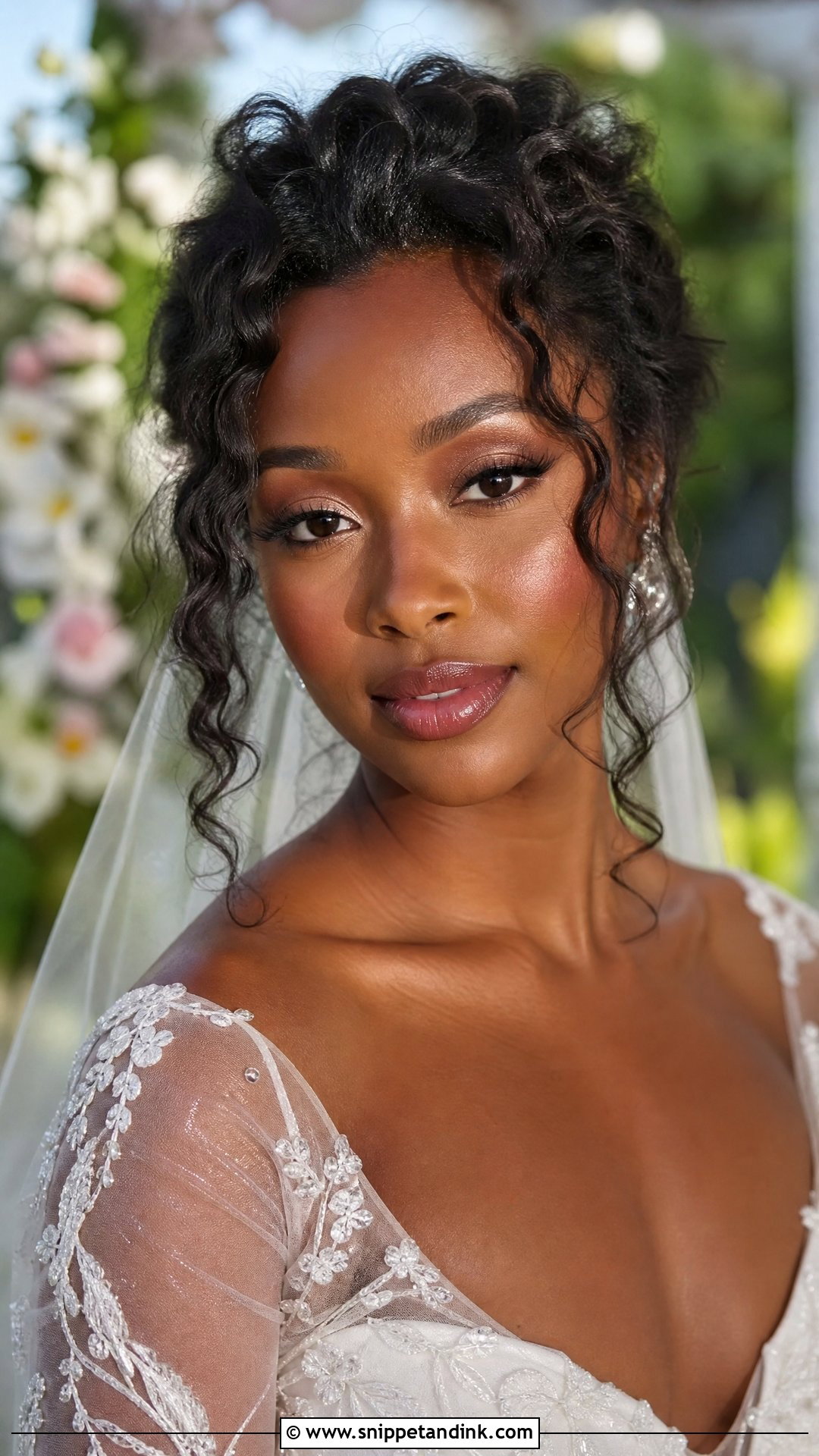 Dewy Black Bride Makeup - Snippet and Ink - 20 Black Wedding Makeup Ideas