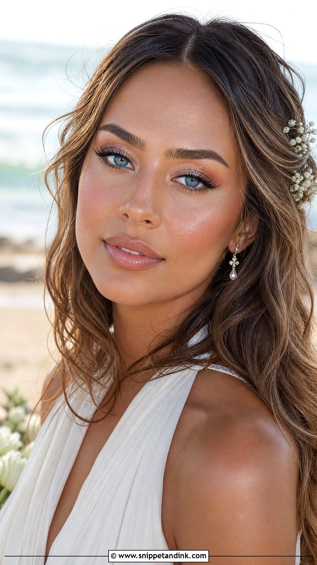 Dewy Blue Eye Wedding Makeup - Snippet and Ink - 20 Blue Eye Wedding Makeup Ideas
