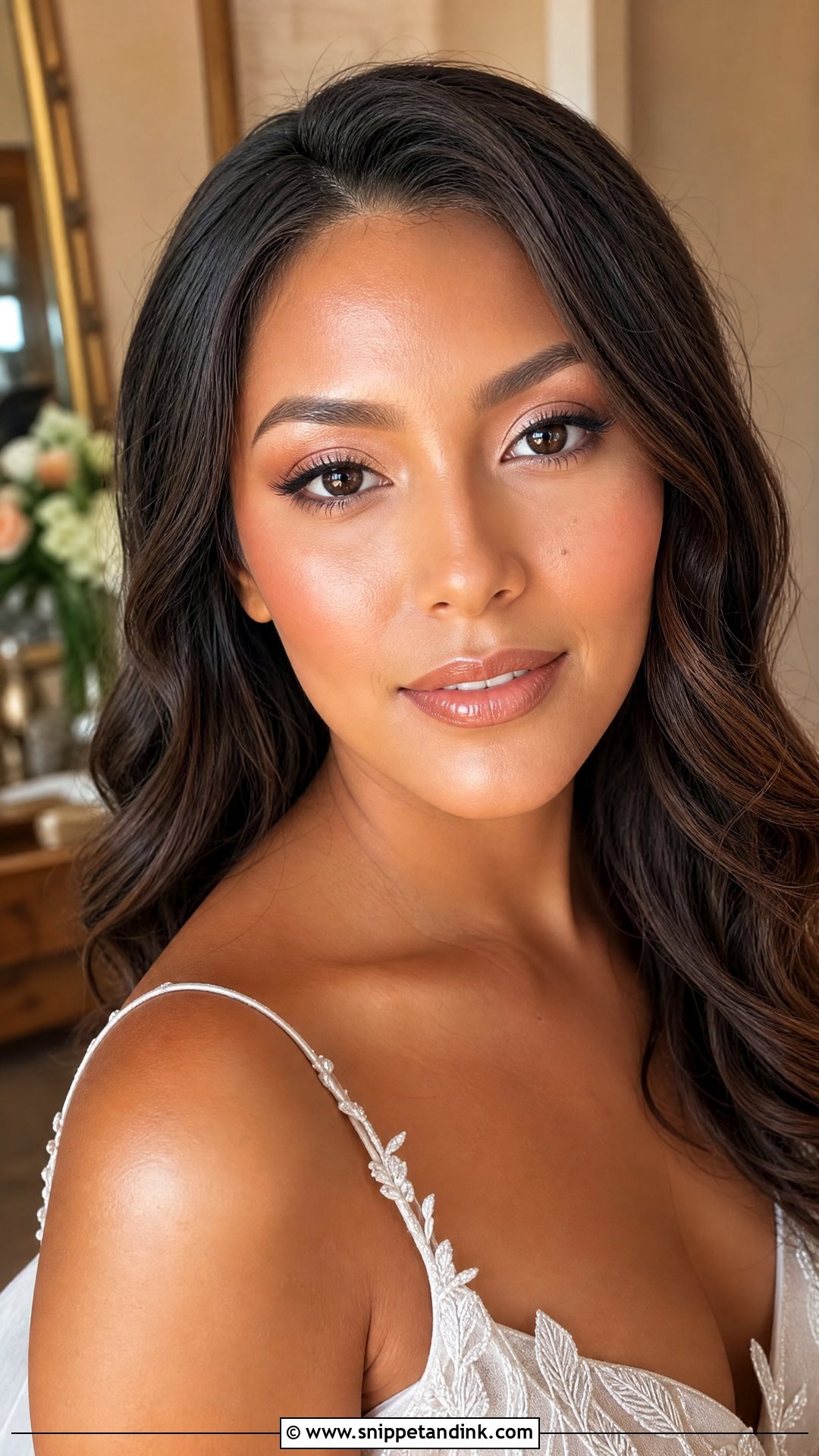 Dewy Bridal Makeup For Brown Eyes - Snippet and Ink - 35 Elegant Bridal Makeup for Brown Eyes