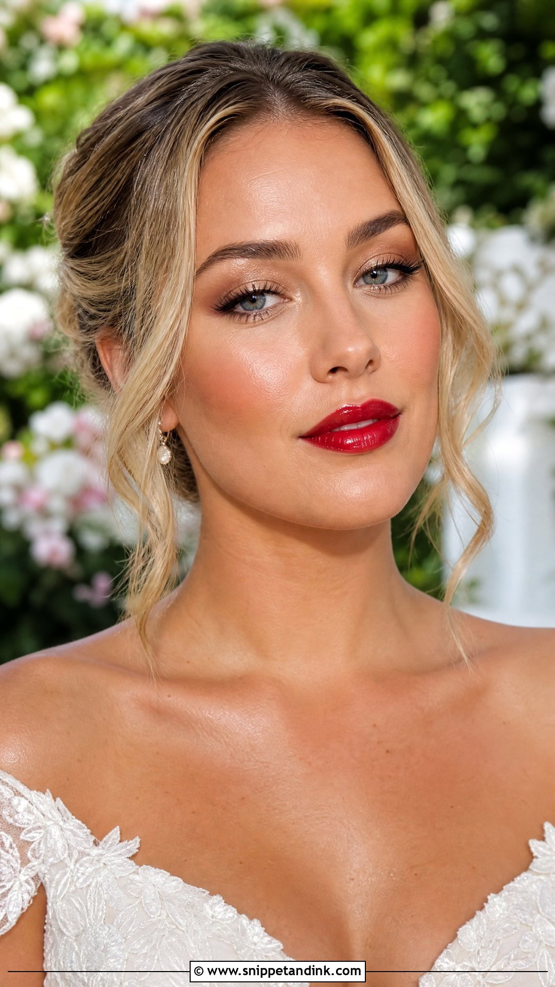 Dewy Bridal Makeup Red Lips - Snippet and Ink - 30 Bridal Makeup Red Lips