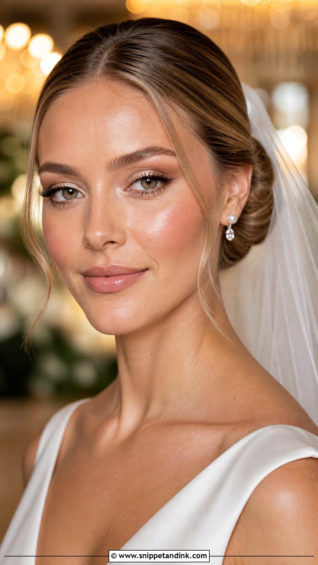 Dewy Bridal Makeup With Champagne Eyeshadow - Snippet and Ink - 25 Dewy Bridal Makeup Ideas