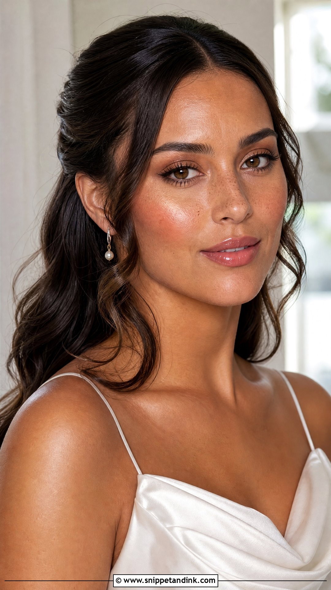 Dewy Bridal Makeup With Freckles - Snippet and Ink - 20 Bridal Makeup Freckles