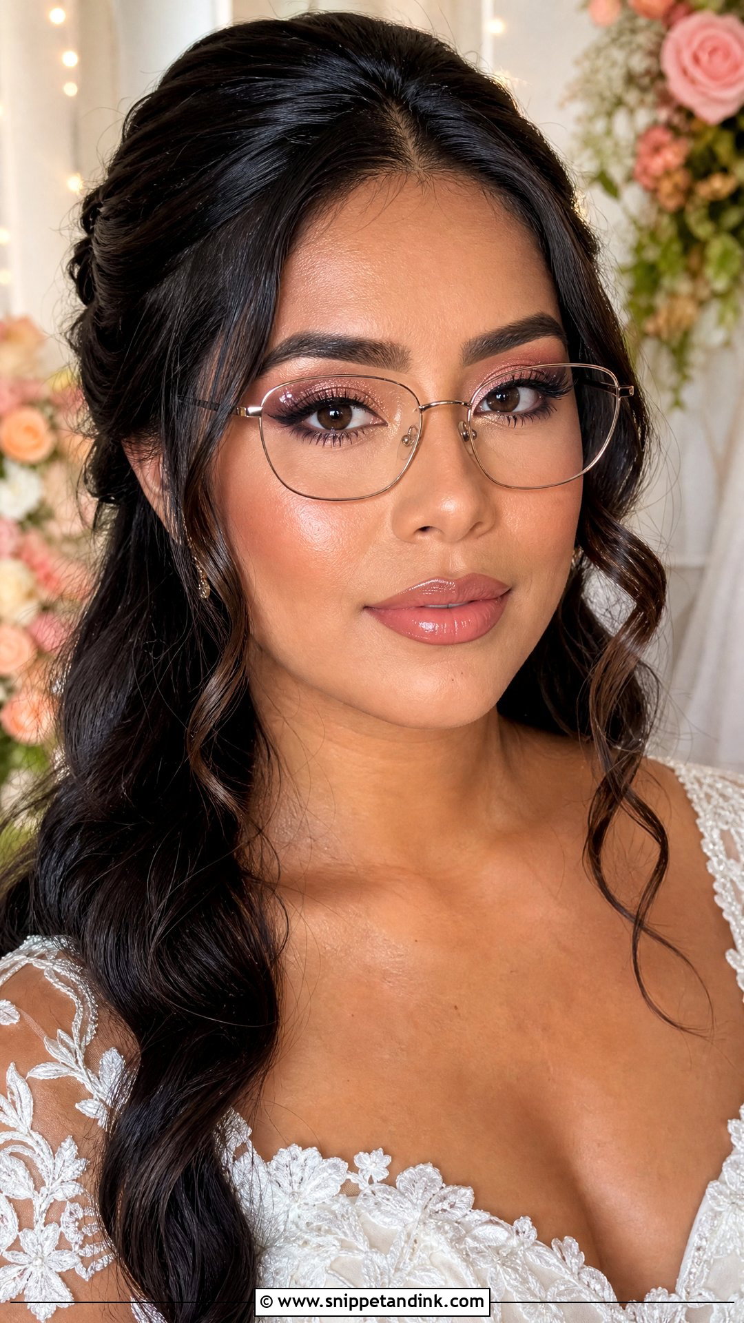 Dewy Bridal Makeup With Glasses - Snippet and Ink - 20 Wedding Makeup with Glasses