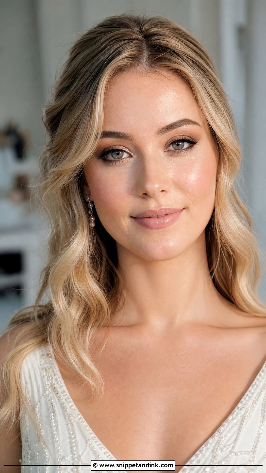 Dewy Bridal Makeup With Nude Lip - Snippet and Ink - 25 Simple Natural Bridal Makeup Ideas